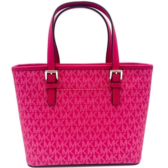 Michael Kors Jet Set Travel Extra-Small Top Zip Tote Bag Electric Pink (NWT) - Picture 5 of 10